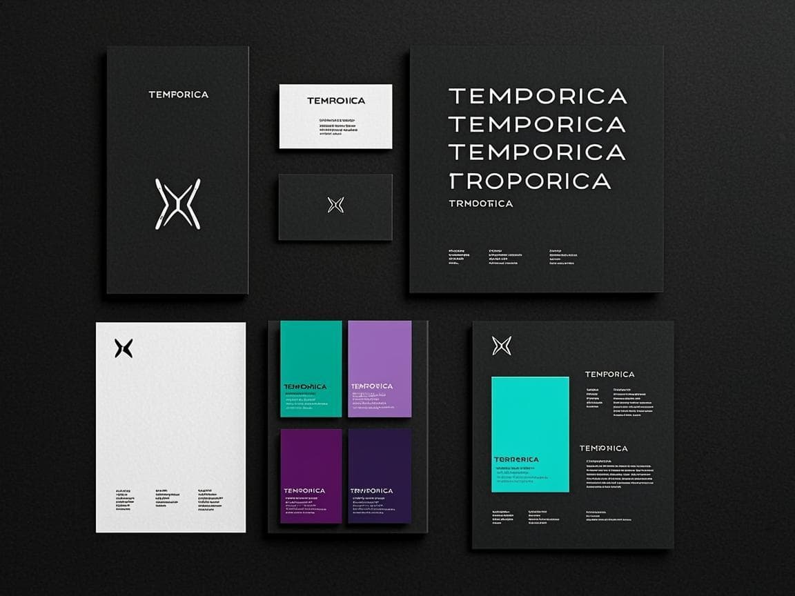 Complete brand identity system designed by TurismoITBD including logo, typography, and visual guidelines for a startup